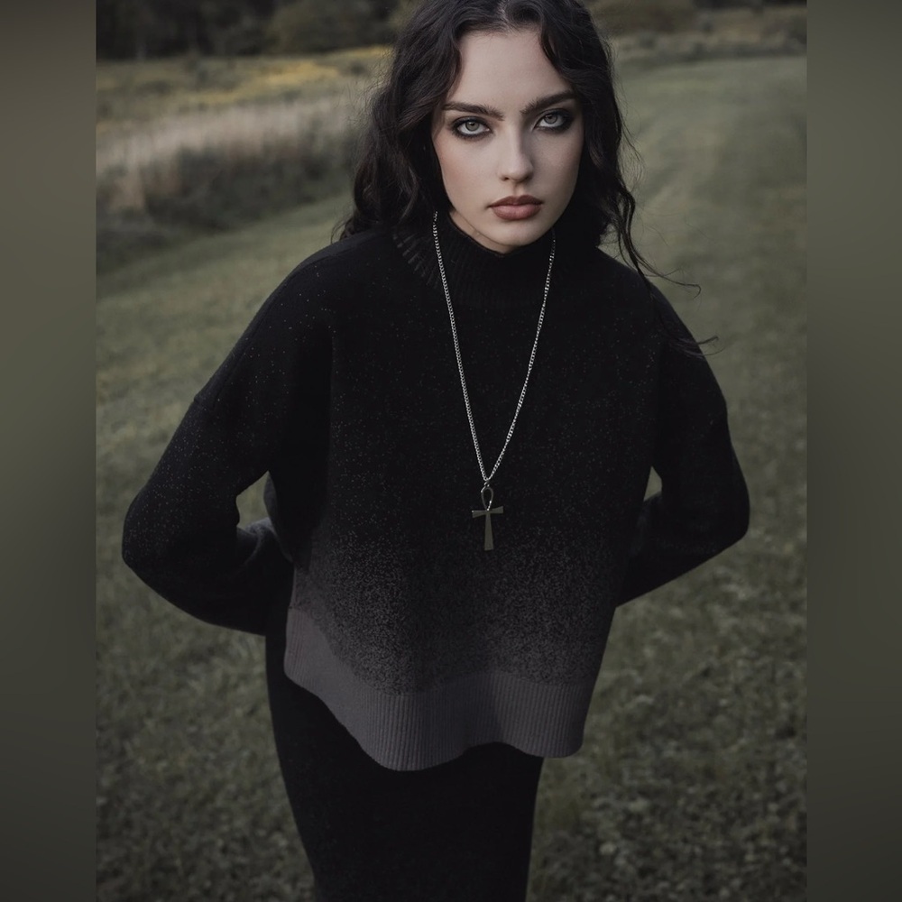 Disturbia Nightjar Ombre Knit Mock Turtleneck Sweater Size S